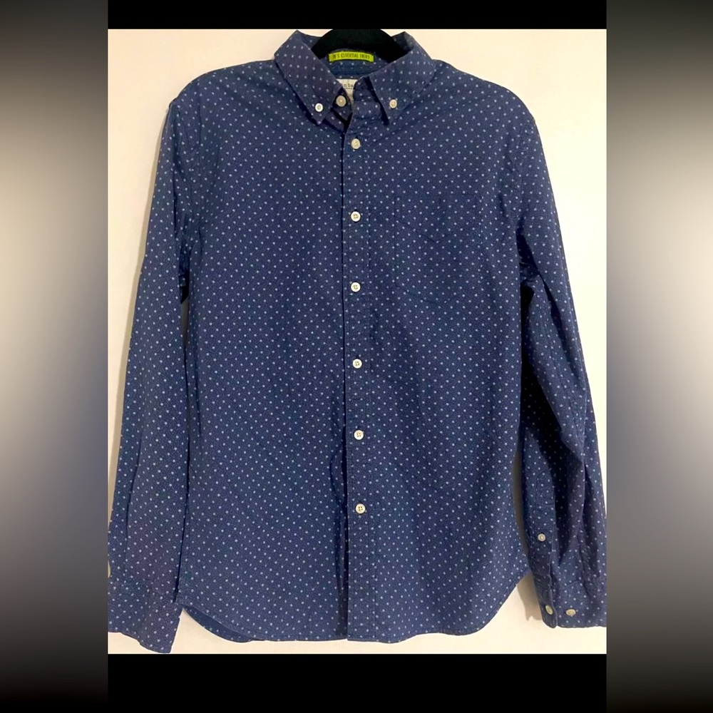 John Bartlett Consensus Button Up Shirt BLUE STARS Long Sleeve Men's Size SMALL